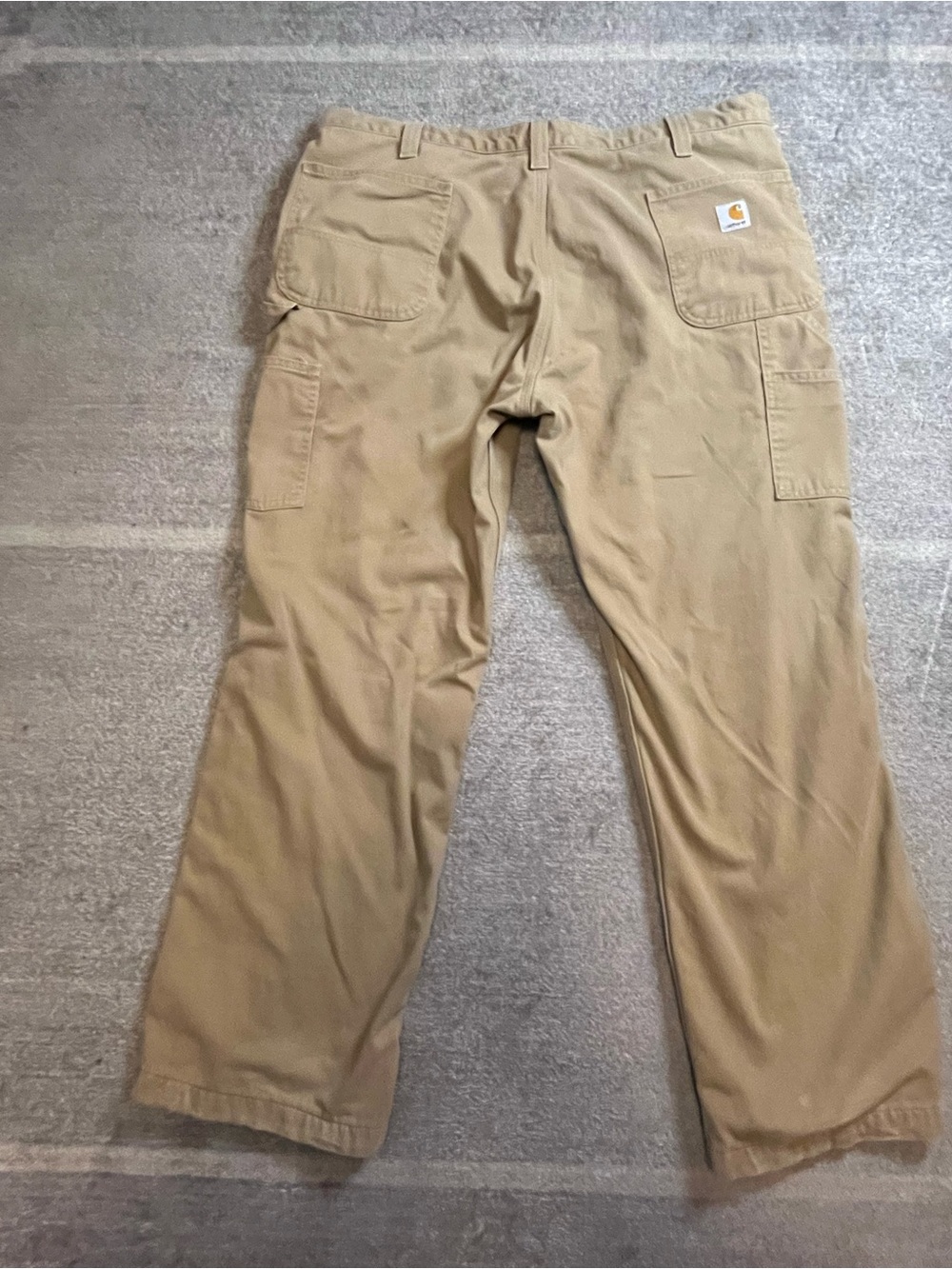 Carhartt Men's Khaki Cargo Work Pants carpenter flannel lined warm work wear